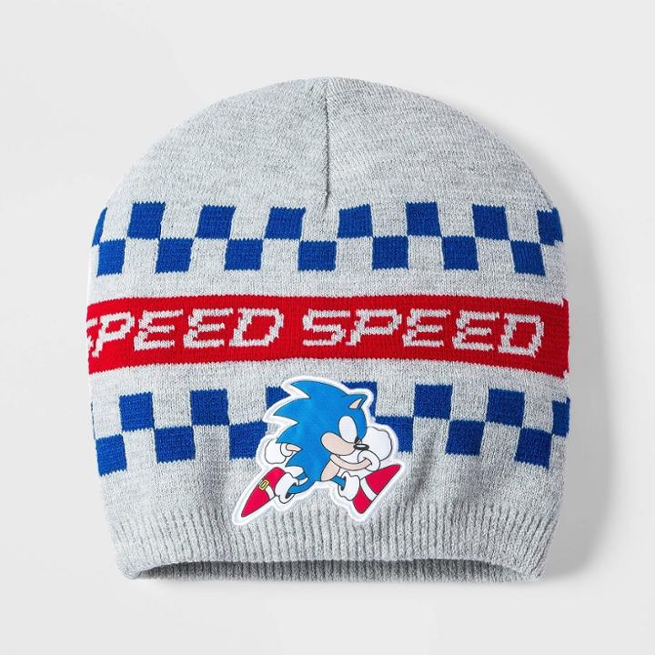 Boys' Sonic The Hedgehog Beanie, Gray