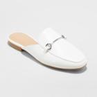 Women's Kona Wide Width Slip On Loafer Mules - A New Day White 5.5w,