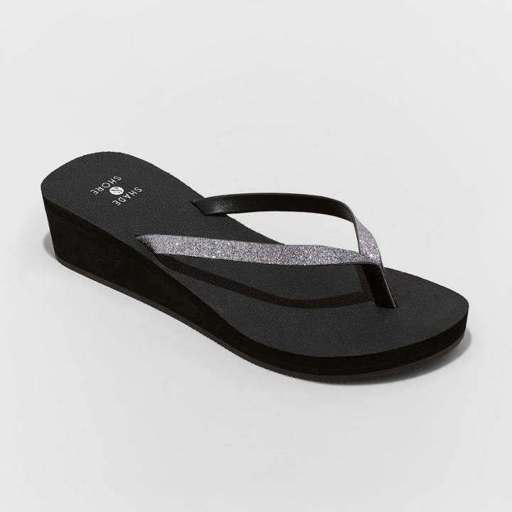 Shade & Shore Women's Jessica Glitter Yoga Bottom Thong Sandals - Shade &