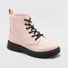 Girls' Zoe Zipper Lace-up Combat Boots - Art Class Blush