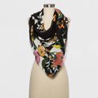Women's Floral Scarf - A New Day Black