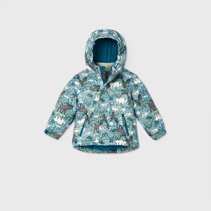 Toddler Boys' Animal Print 3-in-1 Jacket - Cat & Jack Green