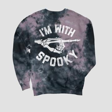 Mad Engine Men's I'm With Spooky Pullover Sweatshirt - Black/purple