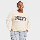 Women's Animal Print Kiss Plus Size Graphic Sweatshirt - Off-white