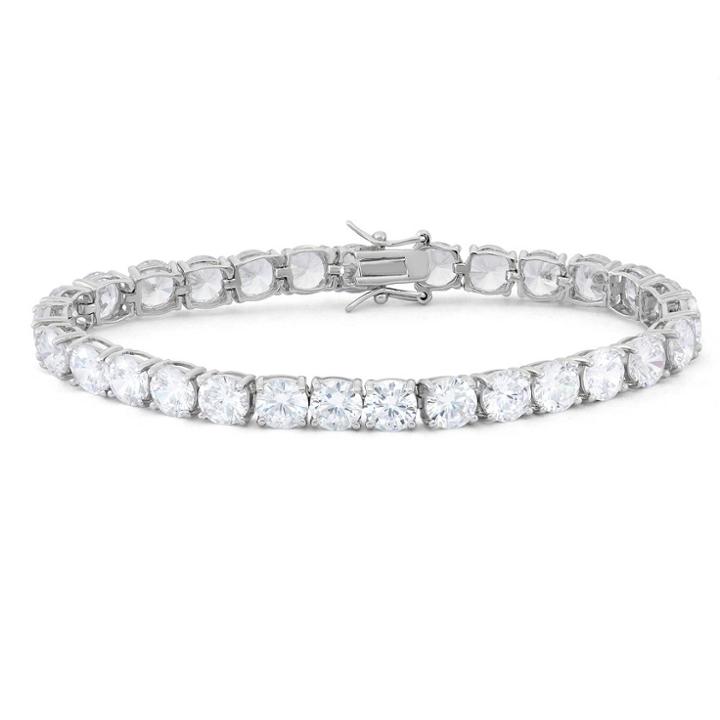 Tiara 6mm Round Cubic Zirconia Bracelet In Sterling
