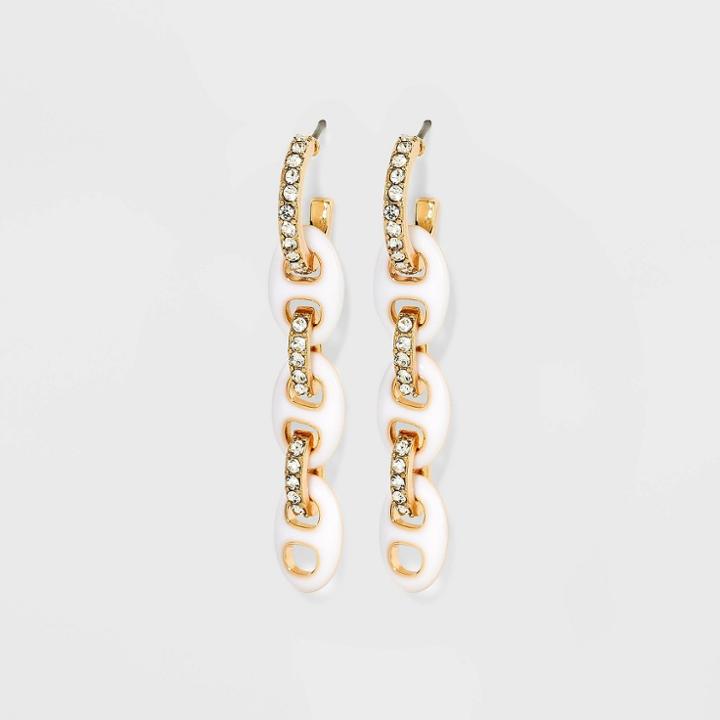 Sugarfix By Baublebar Mixed Media Link Chain Drop Earrings - White