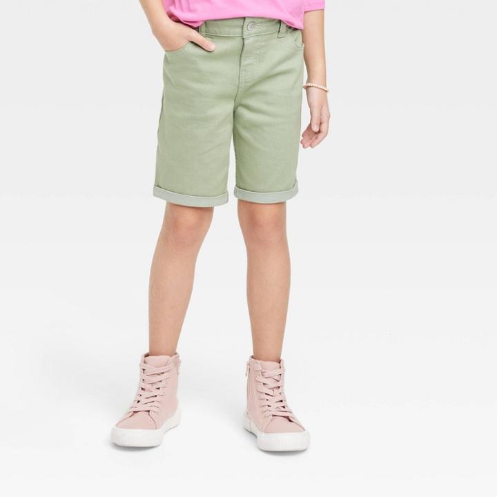 Girls' Bermuda Jean Shorts - Cat & Jack Olive Green
