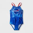 Toddler Girls' Nasa One Piece Swimsuit - Blue