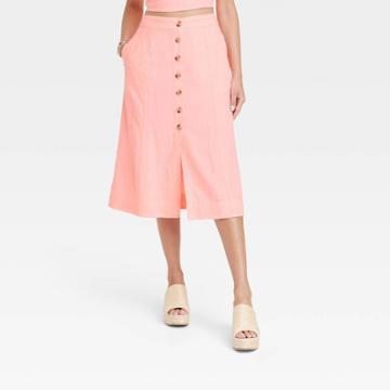 Women's Utility Midi A-line Skirt - Universal Thread Pink