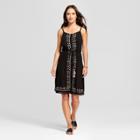 Women's Embroidered Button Front Dress - Knox Rose Black
