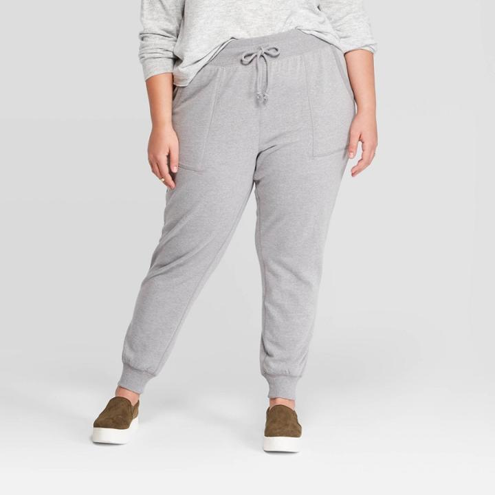 Women's Plus Size Mid-rise Fleece Jogger - Universal Thread Gray