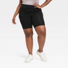 Women's High-waisted Bike Shorts - Ava & Viv Black