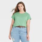Women's Plus Size Short Sleeve T-shirt - Universal Thread Green