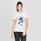 Disney Women's Short Sleeve Stitch Graphic T-shirt - Modern Lux (juniors') - White