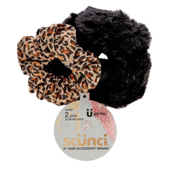 Scunci Scrunchie - Leopard/black