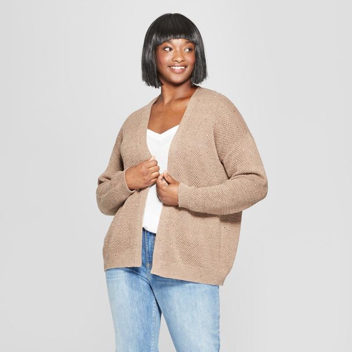 Women's Plus Size Open Cardigan - Universal Thread Brown X