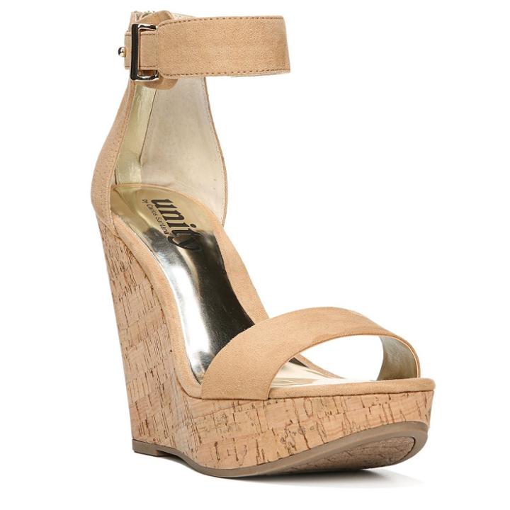 Women's Unity By Carlos Santana Becky Platform Wedge Quarter Strap Sandals - Tan