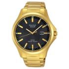 Men's Pulsar Solar Dress Watch - Gold Tone With Black Dial - Px3076