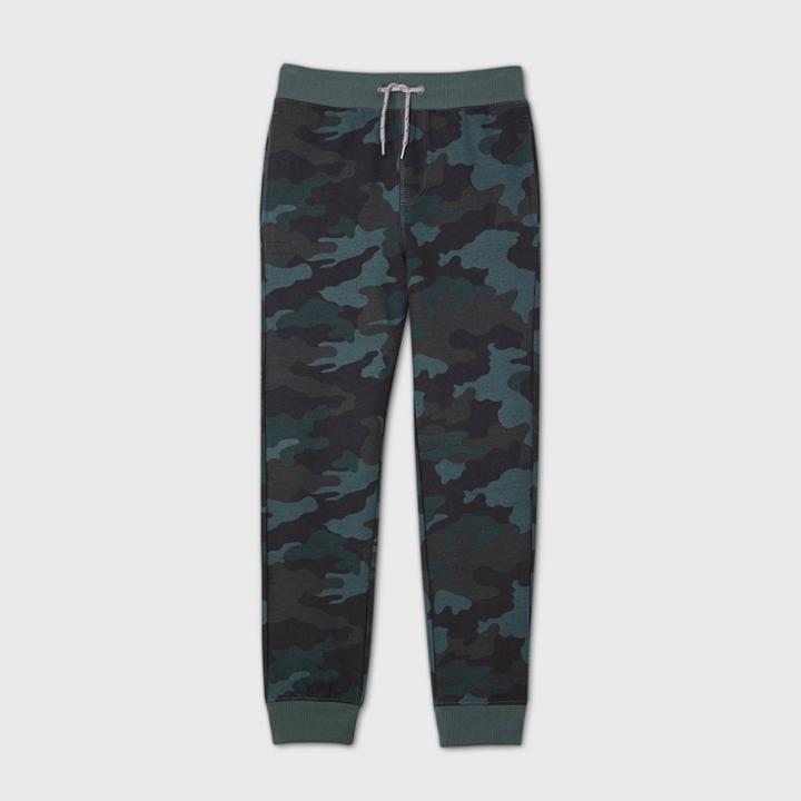 Boys' Camo Print French Terry Jogger Pants - Cat & Jack Green