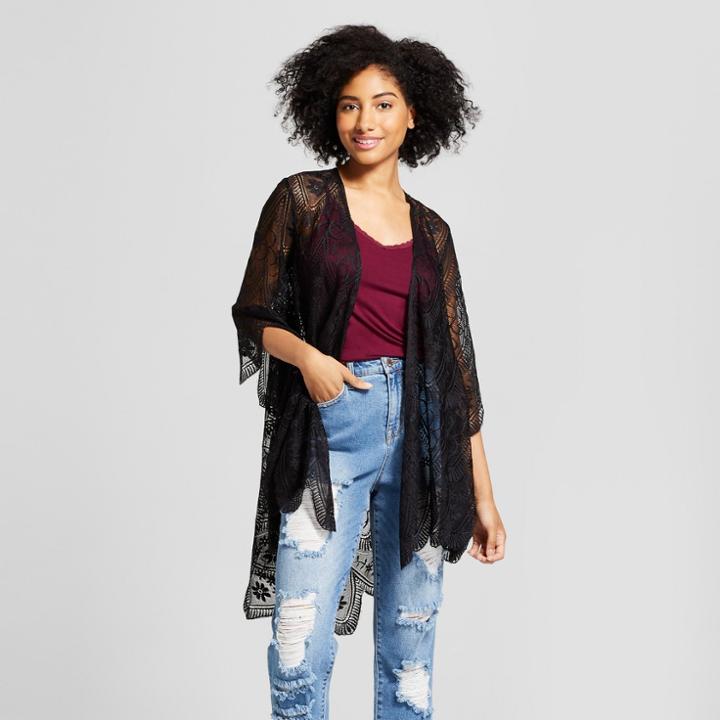 Women's Lace Kimono - Xhilaration Black