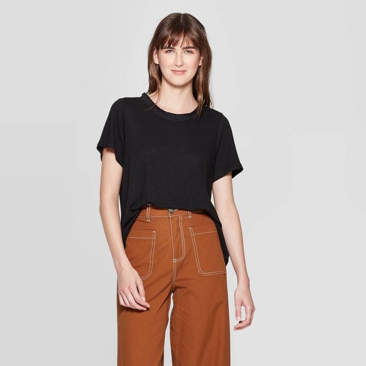 Women's Short Sleeve Crewneck T-shirt - Who What Wear Jet Black