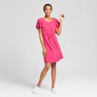 Women's Ponte Scallop Sleeve Dress - A New Day Pink