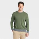 Men's Regular Fit Crewneck Pullover Sweater - Goodfellow & Co Olive Heather