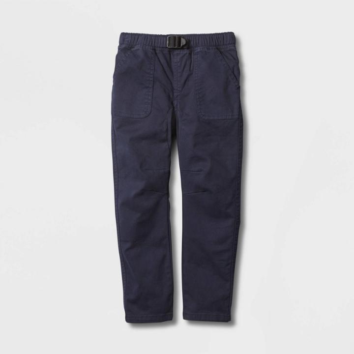 Toddler Boys' Utility Buckle Woven Pull-on Pants - Cat & Jack Navy Blue