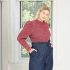 Women's Plus Size High Neck Pullover Sweater - Who What Wear Wine