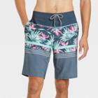 Men's 10 Floral Break Up Swim Trunks - Goodfellow & Co Blue