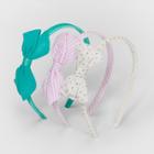Toddler Girls' 3pk Headband With Bow - Cat & Jack Aqua/pink/white (blue/pink/white)