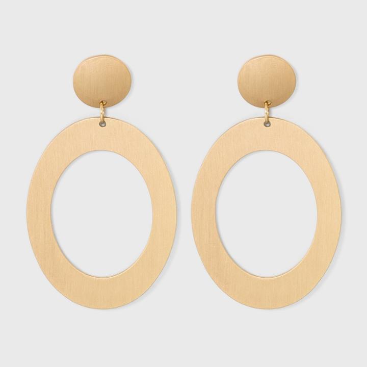 Target Circle Stud And Open Oval Drop Earrings - Universal Thread Gold, Women's