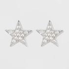 Sterling Silver Pave Cubic Zirconia Star Stud Earrings - A New Day