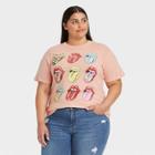 Women's The Rolling Stones Plus Size Multi Logo Short Sleeve Graphic T-shirt - Blush