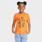 Girls' Halloween Short Sleeve T-shirt - Cat & Jack Dark Orange