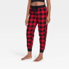 Women's Perfectly Cozy Flannel Jogger Pajama Pants - Stars Above Red