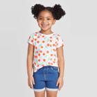 Petitetoddler Girls' Short Sleeve Cherry T-shirt - Cat & Jack Red 12m, Toddler Girl's, White