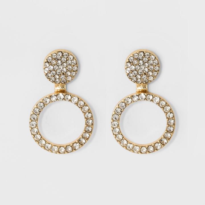 Sugarfix By Baublebar Miniature Hoop With Crystal Earrings - Gold, Girl's