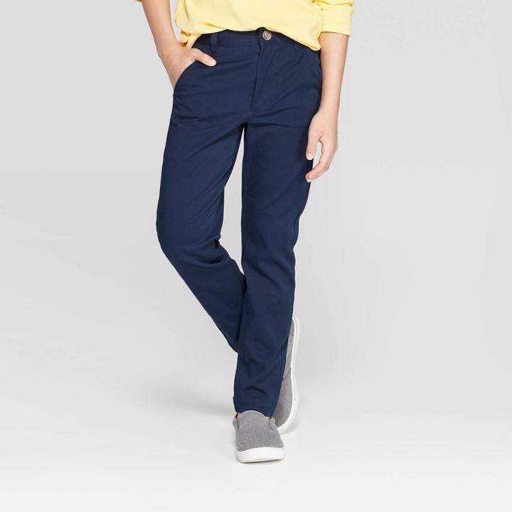 Boys' Skinny Twill Uniform Chino Pants - Cat & Jack Navy (blue)
