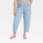 Women's Plus Size High-rise Carrot Leg Denim Pants - A New Day Light Wash 14w,