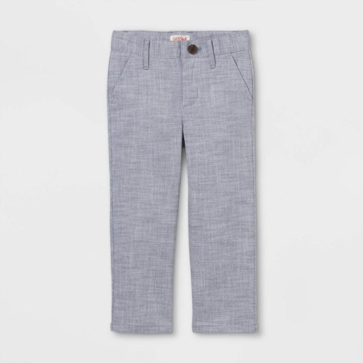 Toddler Boys' Stretch Chambray Chino Pants - Cat & Jack Blue