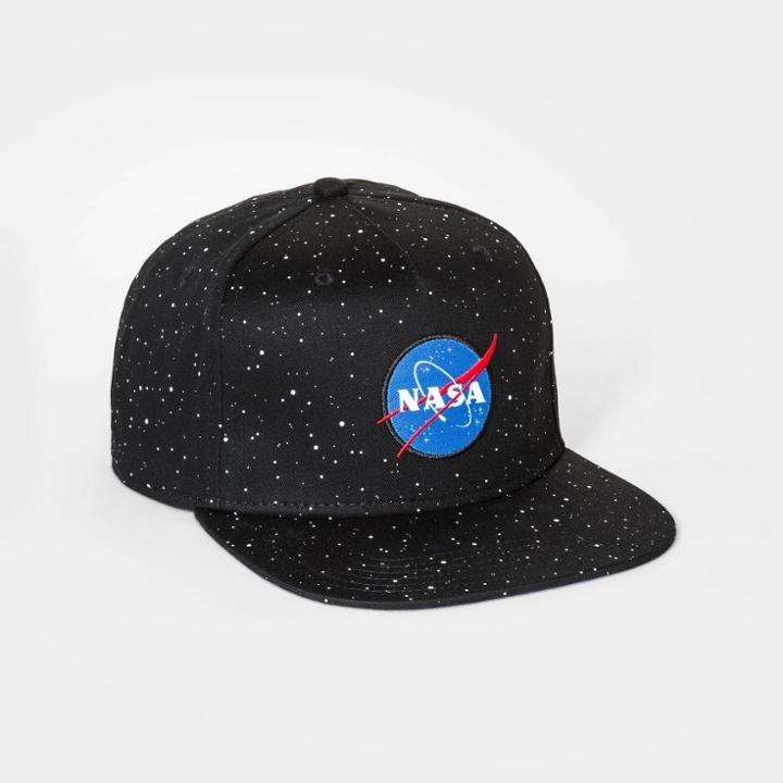 Boys' Nasa Flat Brim Baseball Hat - Black