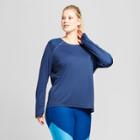 Women's Plus-size Long Sleeve Ventilated Tech T-shirt - C9 Champion Mightnight Blue 1x,
