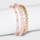 Worn Stretch Bracelet 3pcs - Universal Thread Pink Moonstone, Pink Quartz