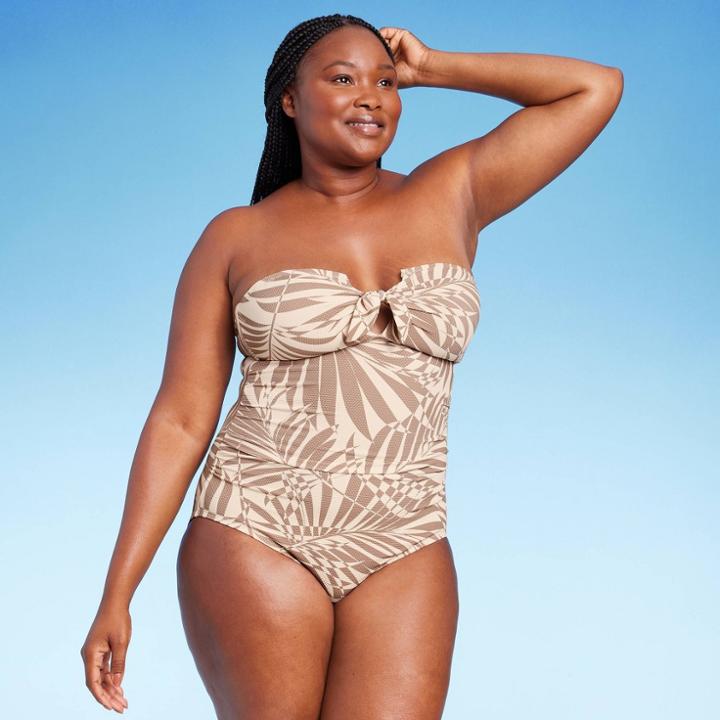 Women's Pique Bandeau Full Coverage One Piece Swimsuit - Kona Sol