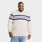 Men's Big & Tall Striped Hooded Pullover - Goodfellow & Co Oatmeal
