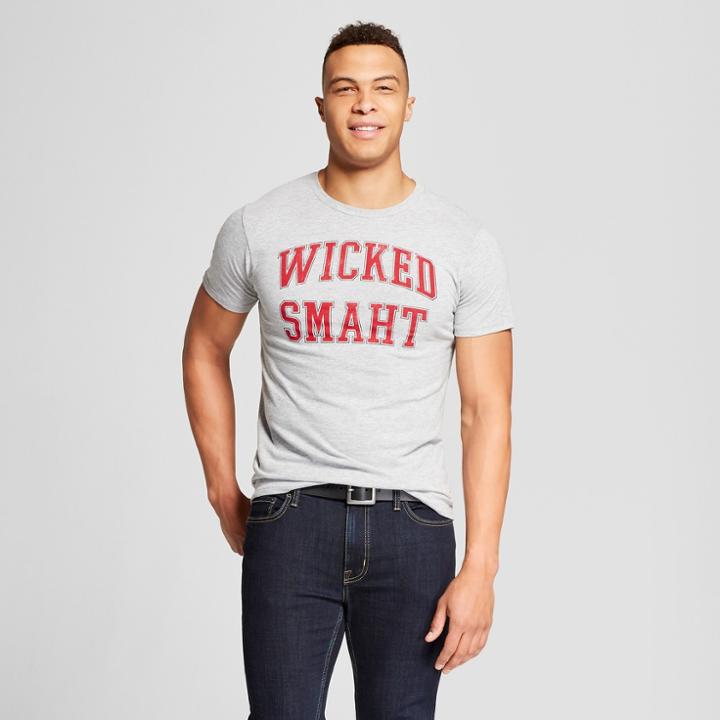 Men's Boston Wicked Smaht Short Sleeve Crew Neck T-shirt - Awake - Gray