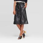 Women's A Line Paperbag Midi Skirt - Who What Wear Black