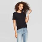 Target Women's Short Sleeve Crewneck Sweater T-shirt - Universal Thread Black