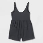 Girls' Shortalls Woven Romper - Cat & Jack Charcoal Gray